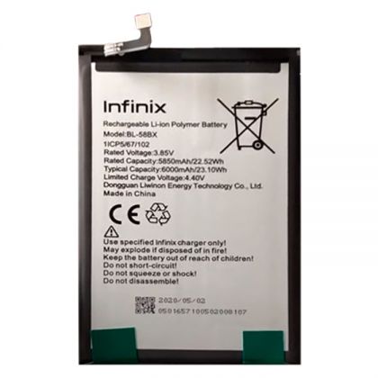 Акумулятор Infinix BL-58BX Hot 10 Play 11 Play 12 Play 6000 mAh [Original PRC] 12 міс. гарантії