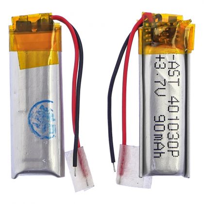 акумулятор 401030p універсальний з контролером, 4,5 х 10 х 30 мм (90 mah)/ для tws навушників, bluetooth гарнітур, mp3 рлеєрів