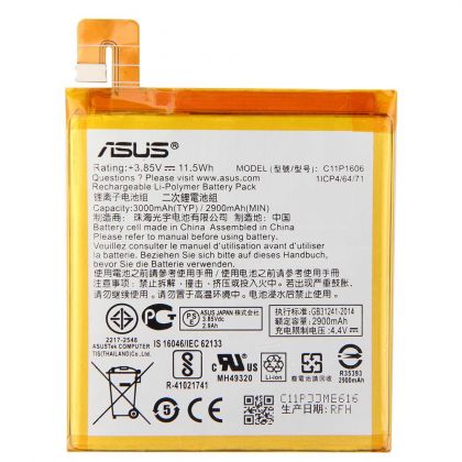 акумулятор asus c11p1606 / zenfone 3 laser zc551kl, 3000 mah [original prc] 12 міс. гарантії