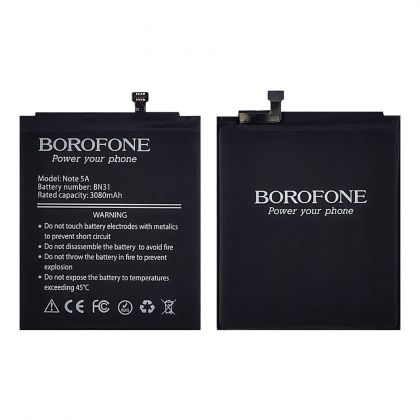акумулятор borofone bn31 для xiaomi mi a1/ mi 5x/ redmi note 5a/ redmi note 5a pro