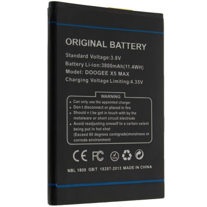 акумулятор doogee x5 max, x5 max pro 3800 mah/4000 mah [original prc] 12 міс. гарантії