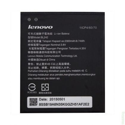 акумулятор lenovo a6010, a6000, k3, k30, a2020 (bl242) [original prc] 12 міс. гарантії
