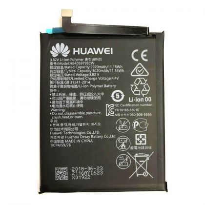 акумулятор huawei y5 2018 (dra-l21, dura-l21, dra-l01, dra-l03, dra-lx3, dura-l01, dura-l03, dua-l01, dua-lx2) hb405979ecw 3020 mah [original prc] 12 міс. гарантії