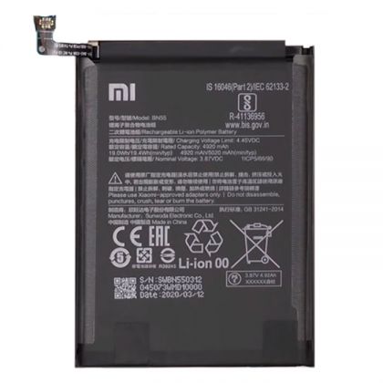 акумулятор xiaomi bn55 (redmi note 9s) 4920 mah [original] 12 міс. гарантії